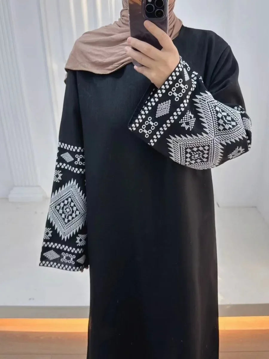 Embroidered Abaya Kaftan – Long Robe Dress from Dubai & Morocco