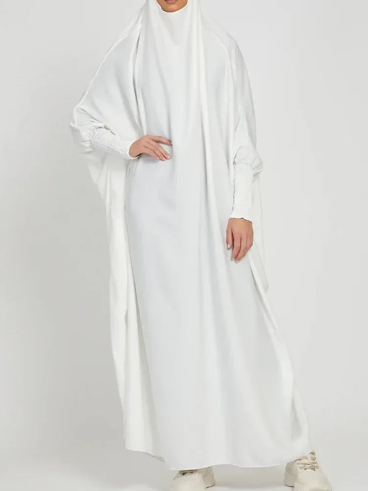 Ramadan Long Khimar Muslim One Piece Jilbab Dress Abaya Women Prayer Garment Saudi Arabic Prayer Dress Robe Burka Eid Niqab 2024