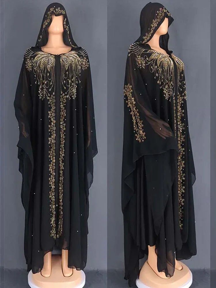 Bat Sleeve Abaya – Diamond Kaftan Dress, Dubai Morocco Style