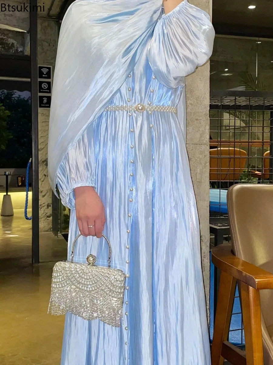 Gorgeous Pearl Abaya Party Dress