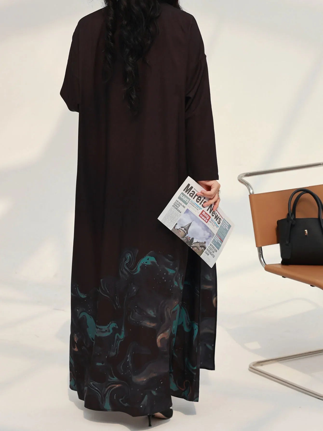 Open Front Abaya – Elegant Printed Kaftan Maxi Dress Turkey Style