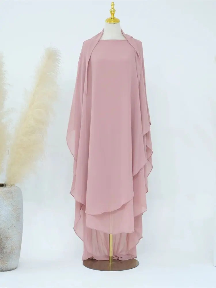 Dubai Chiffon Abaya Set