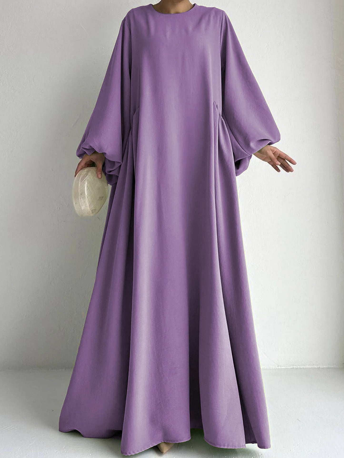 Elegant Crew Neck Maxi Length Dress.