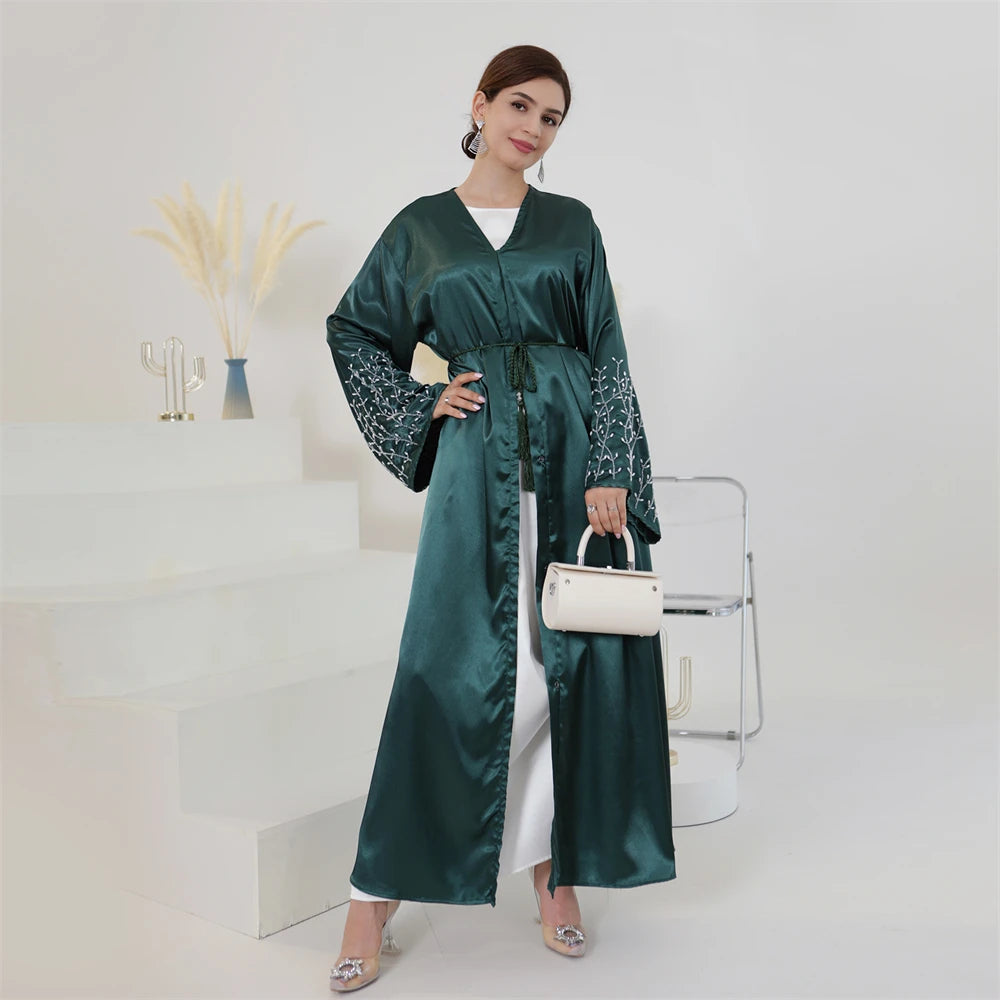 Beaded open Abaya