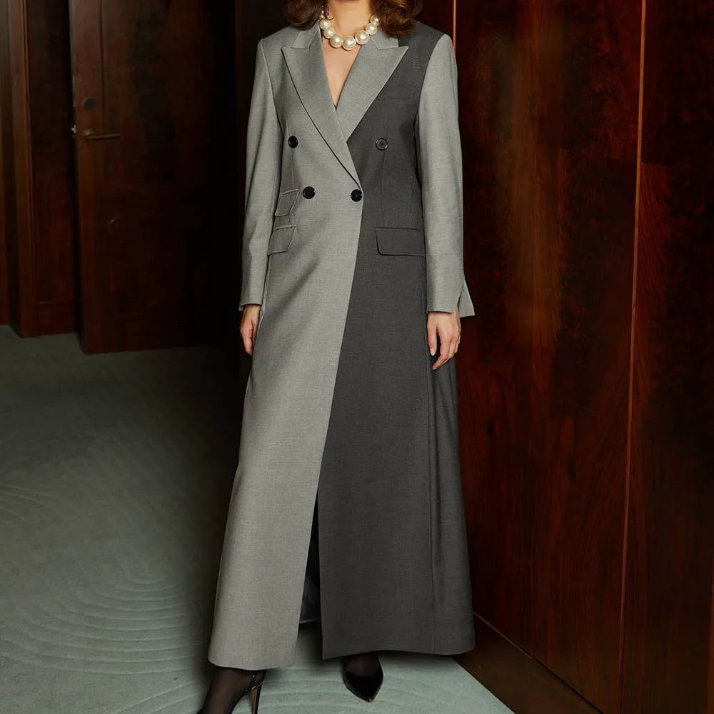 Elegant outer wear Double Breasted Peak Formal Office Lady 1 Piece Jacket Blazer
