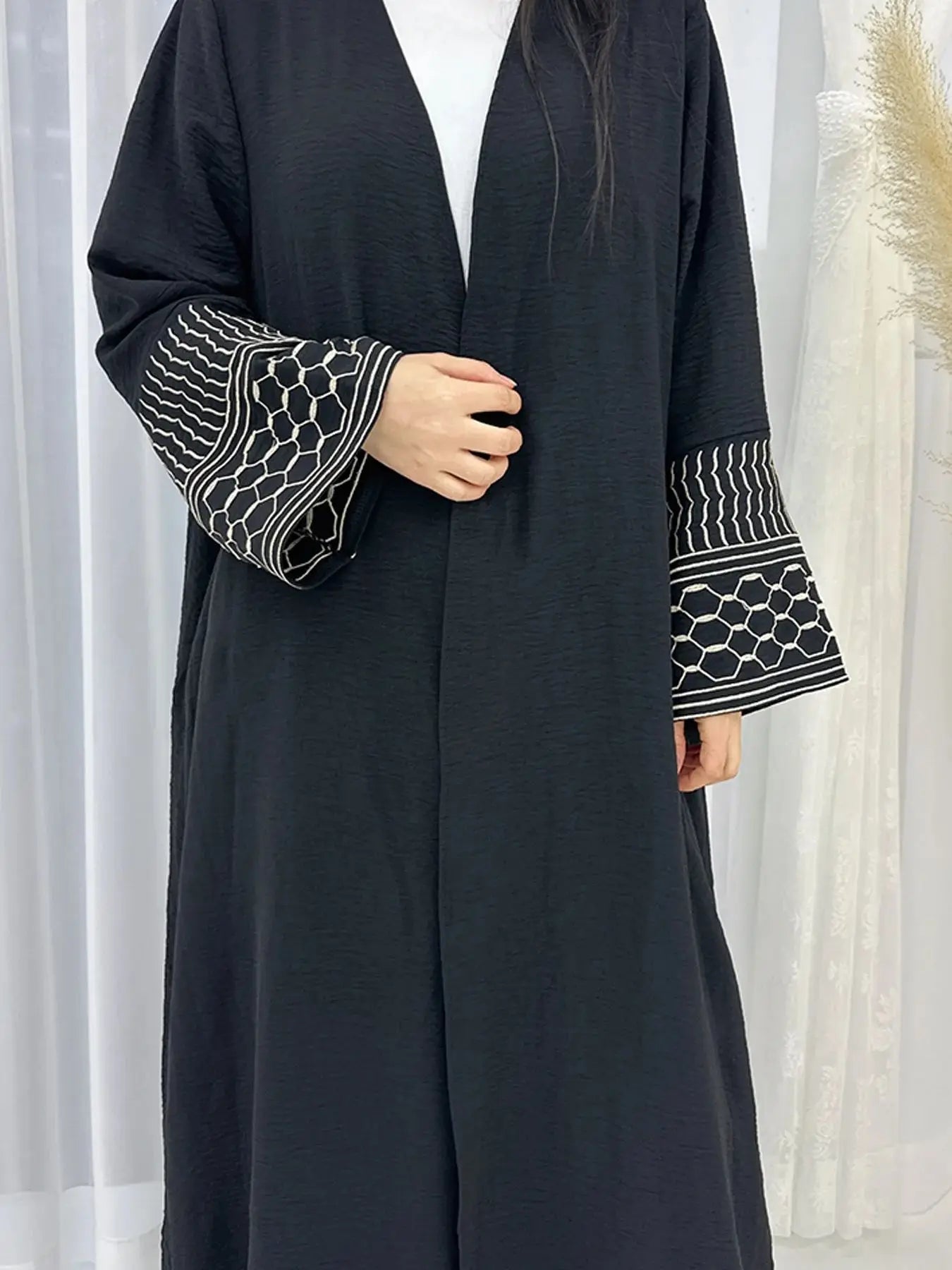 Fashion Embroidery Kimono Oversized Muslim Robe abaya syari female full length Taseel Muslim abaya Worship Service abayas wy1969