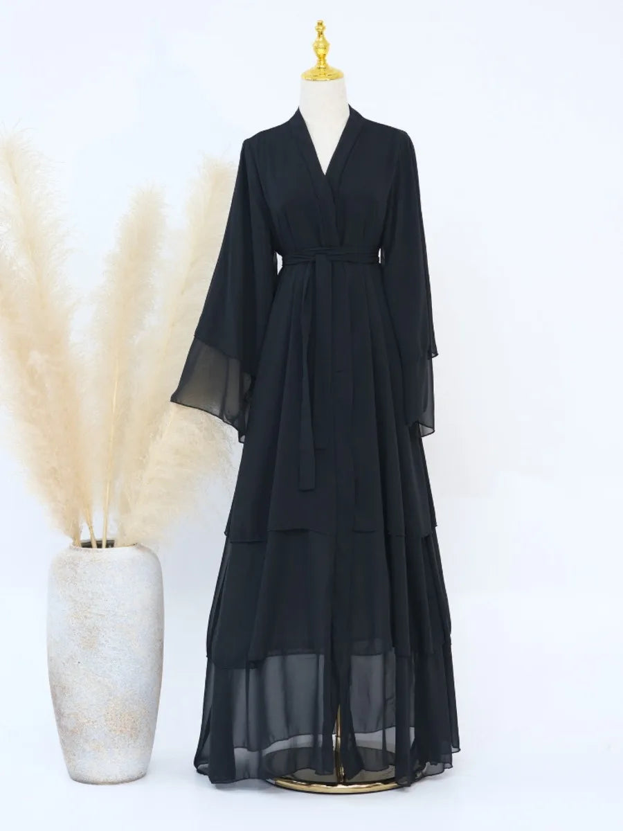 Morocco Abaya Chiffon 3 Layers Dresses
