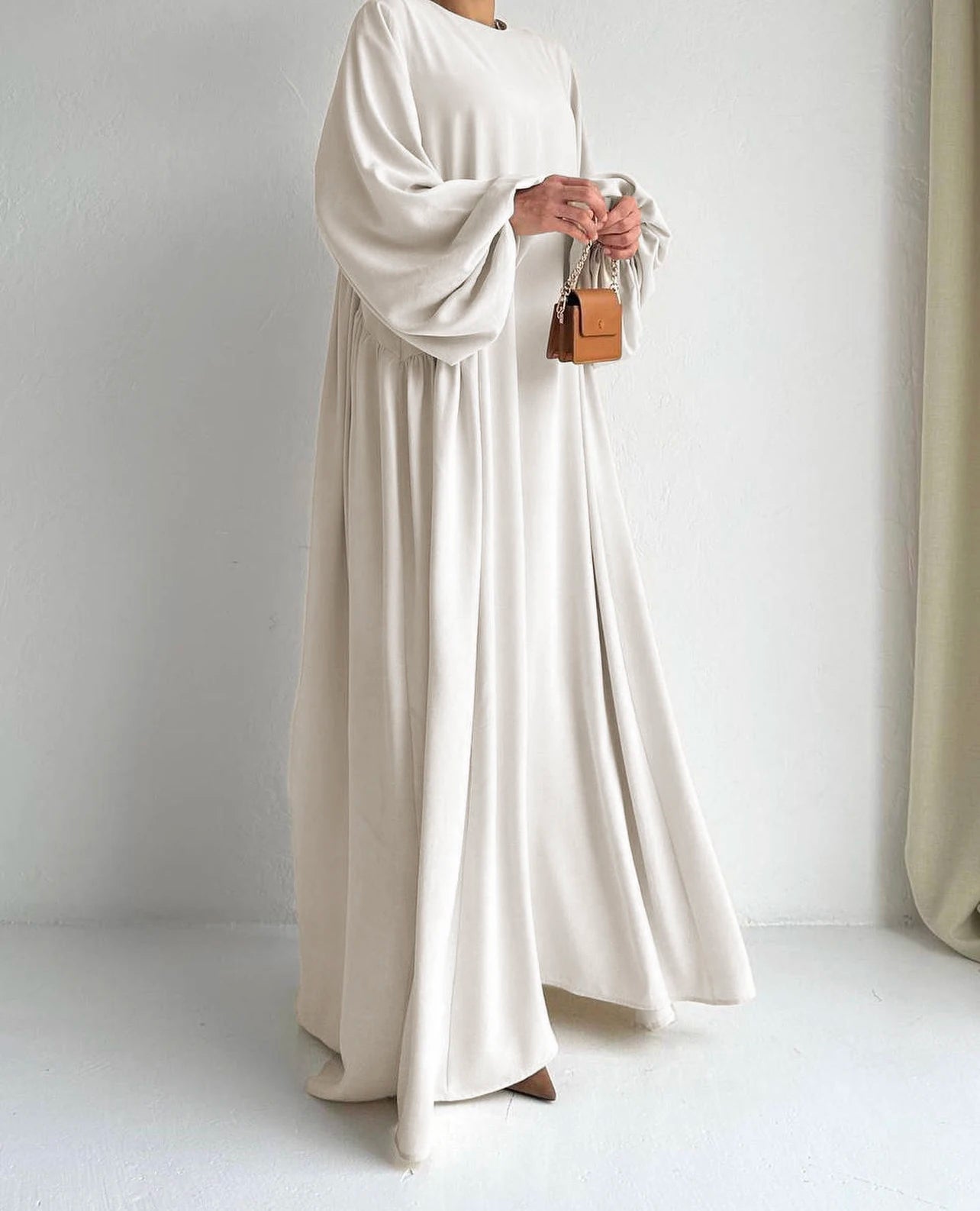 Elegant Crew Neck Maxi Length Dress.