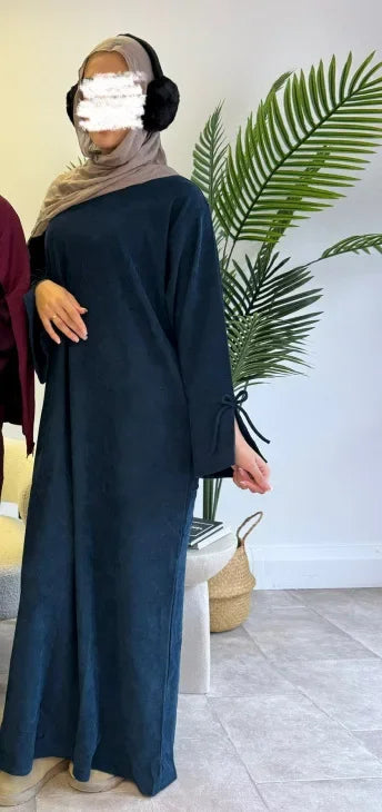 Bowknot Abaya Dress – Modest Robe with Pockets