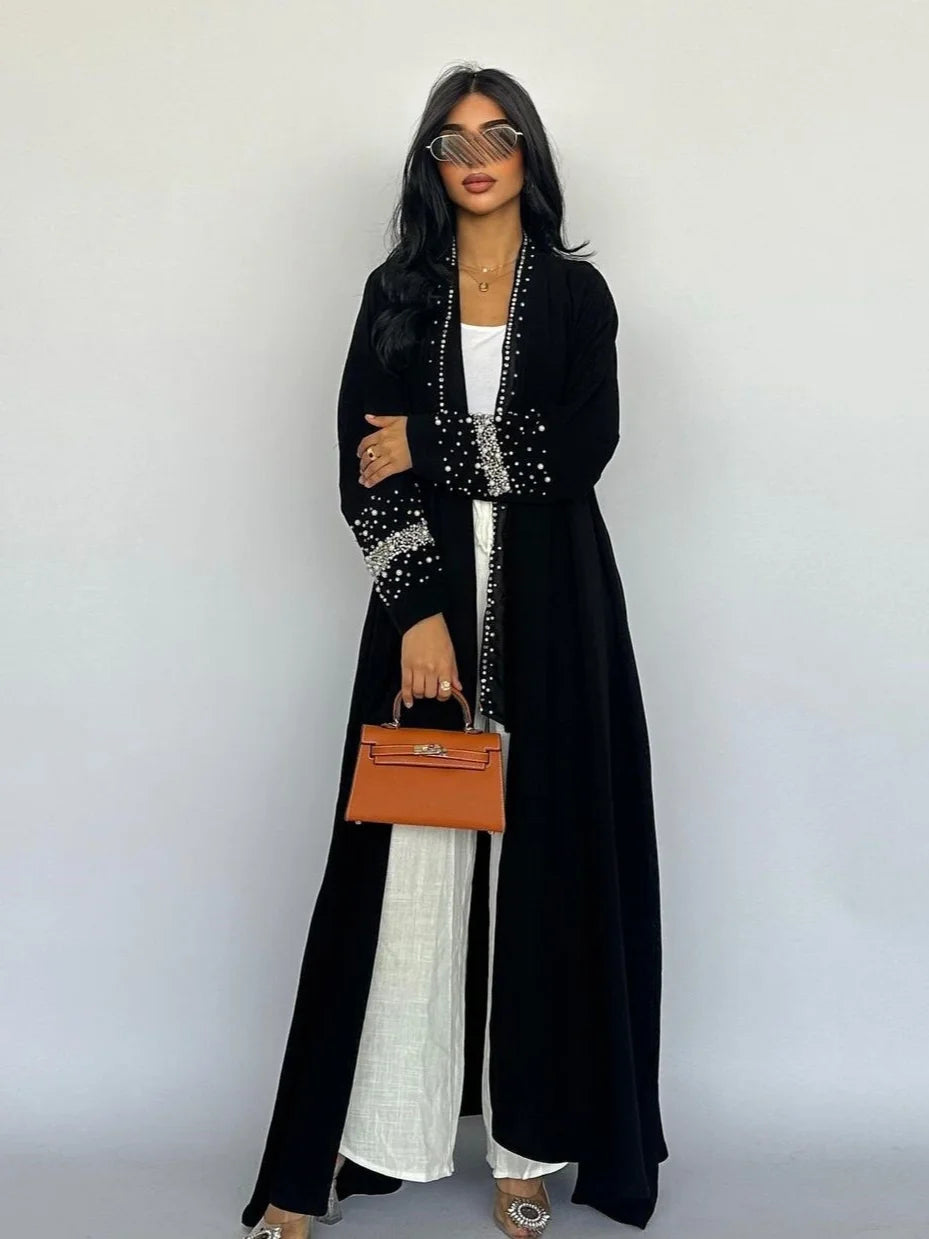 Diamond Pearls Abaya for Women with Scarf Abaya