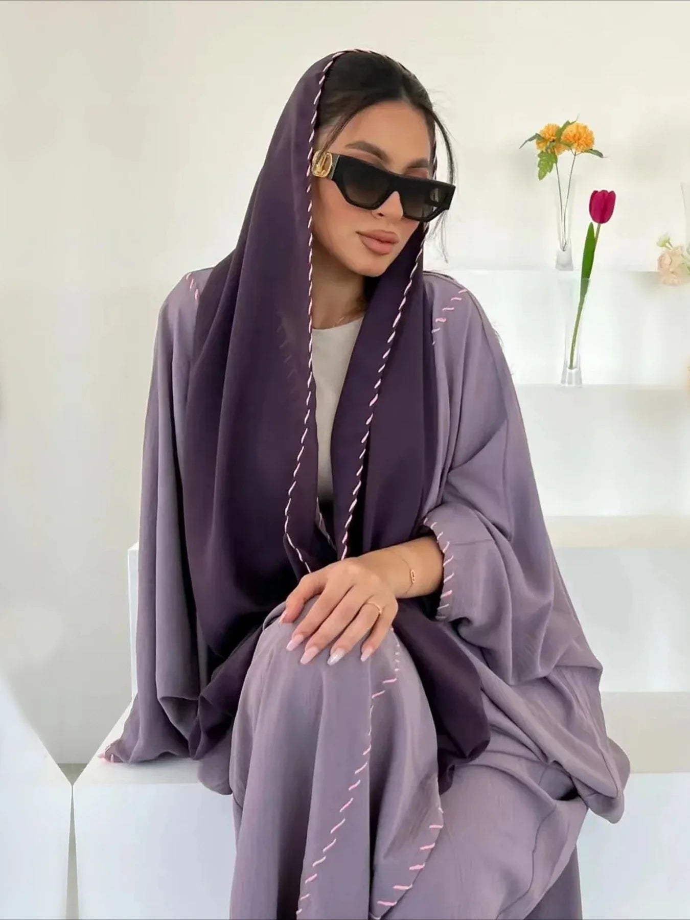 Two Piece Abaya with Scarf Casual wear