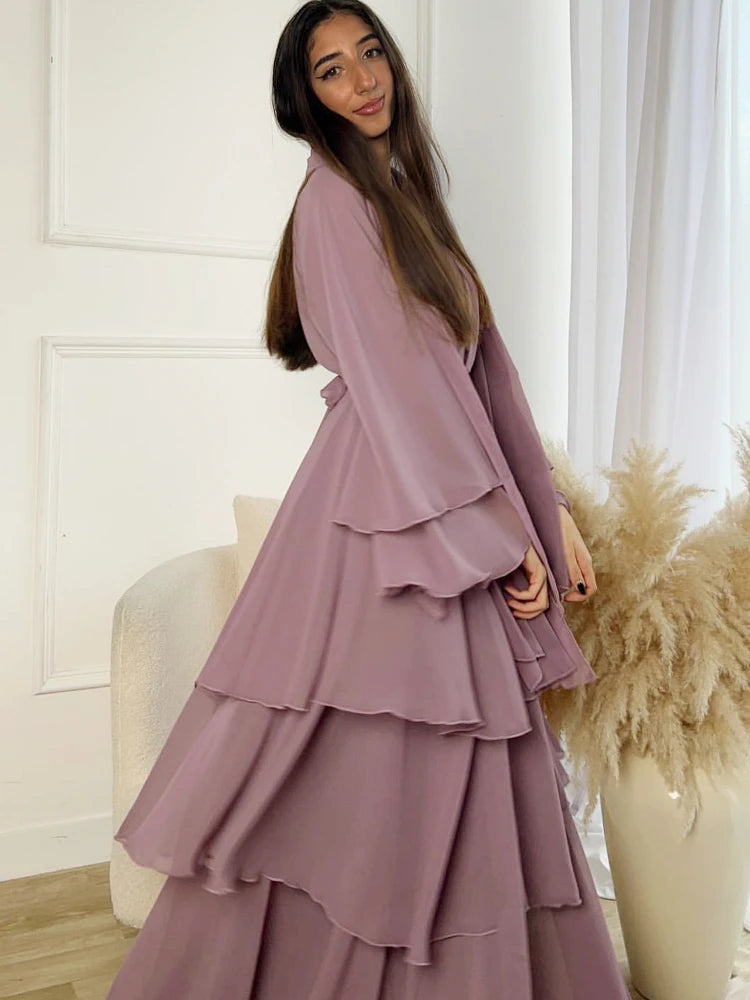 Morocco Abaya Chiffon 3 Layers Dresses
