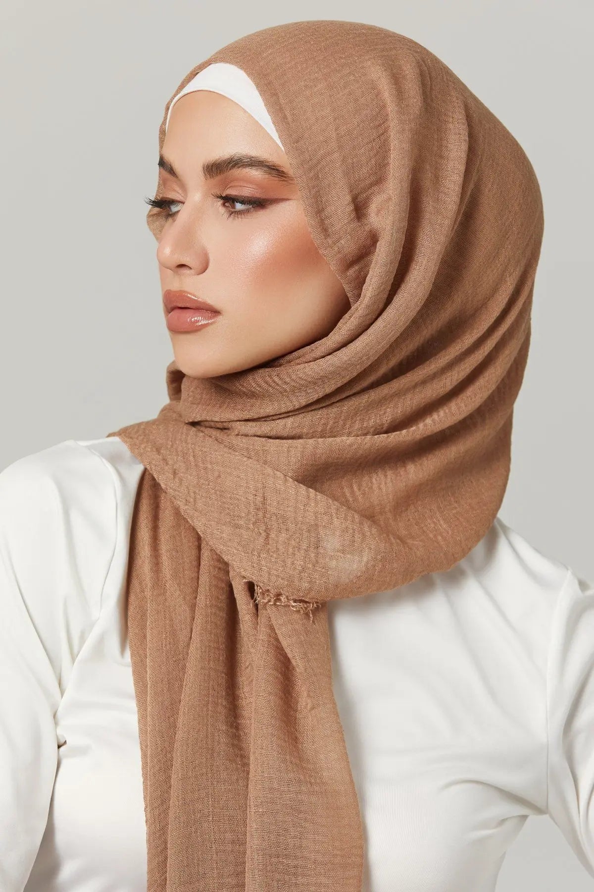 Crinkle Hijab Scarf Soft Solid Cotton Head Scarves