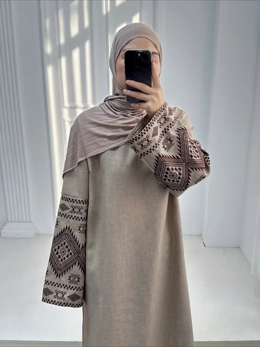 Embroidered Abaya Kaftan – Long Robe Dress from Dubai & Morocco