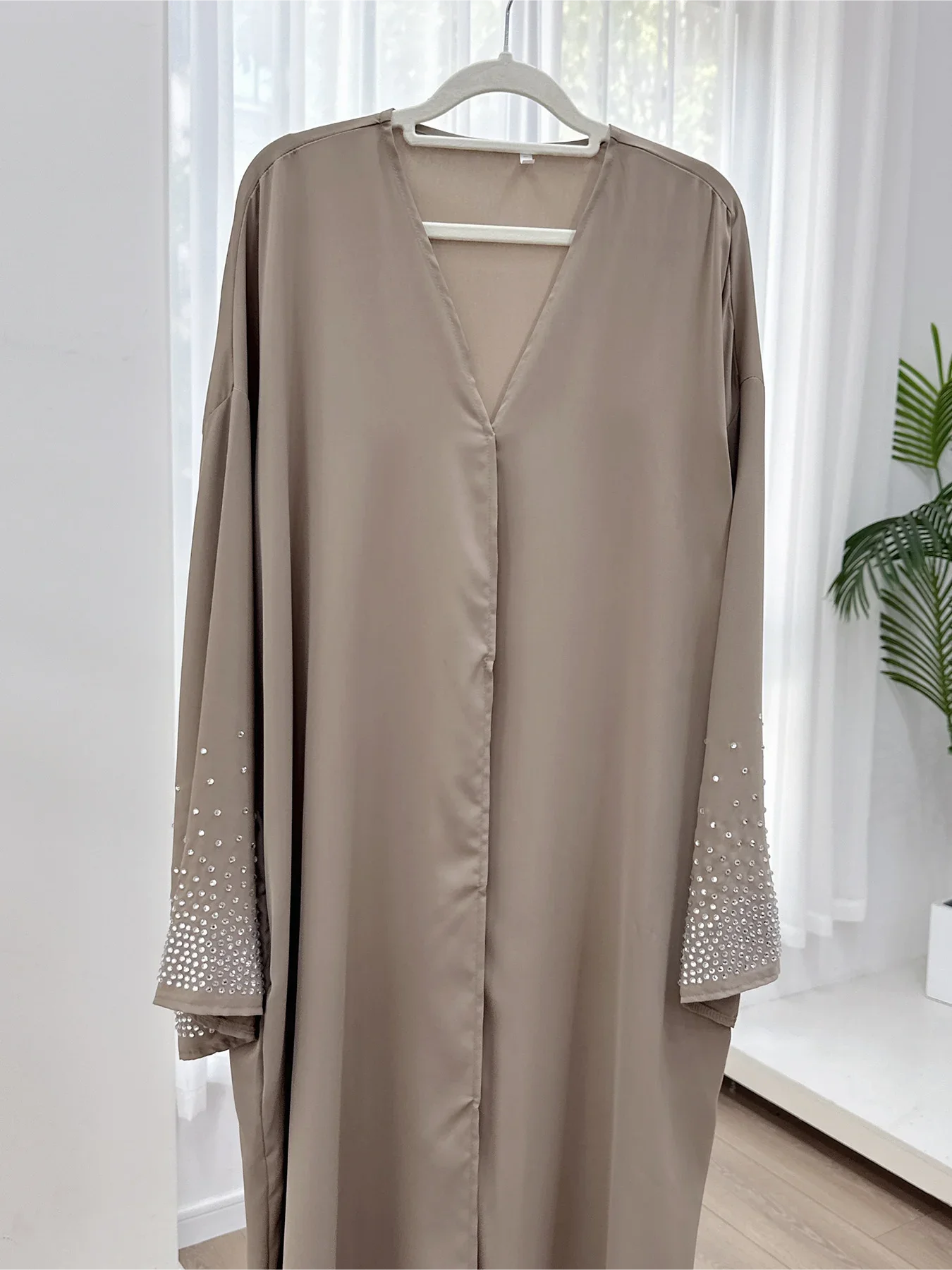 Diamond Button Abaya Long Cardigan