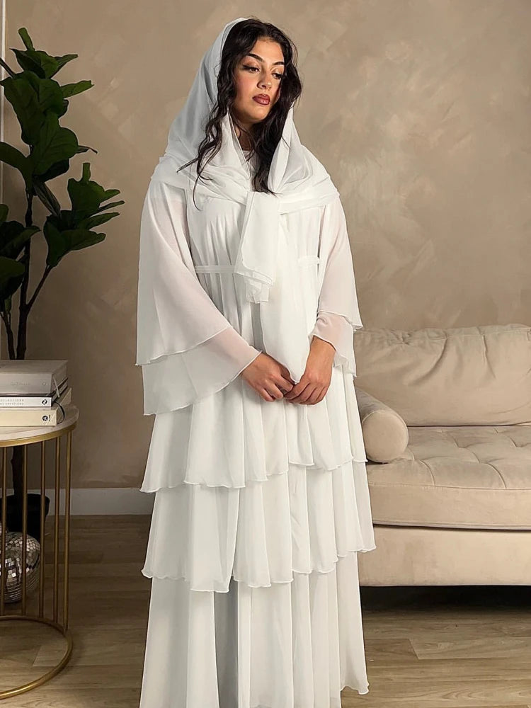 Morocco Abaya Chiffon 3 Layers Dresses