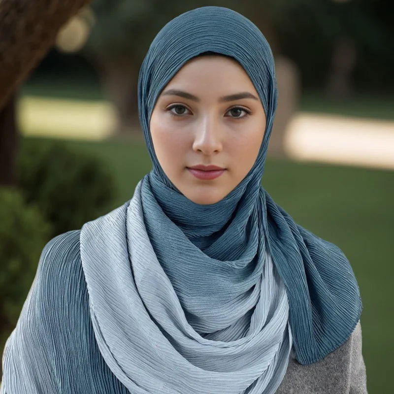 Trendy summer Strechy Crinkle Scarf