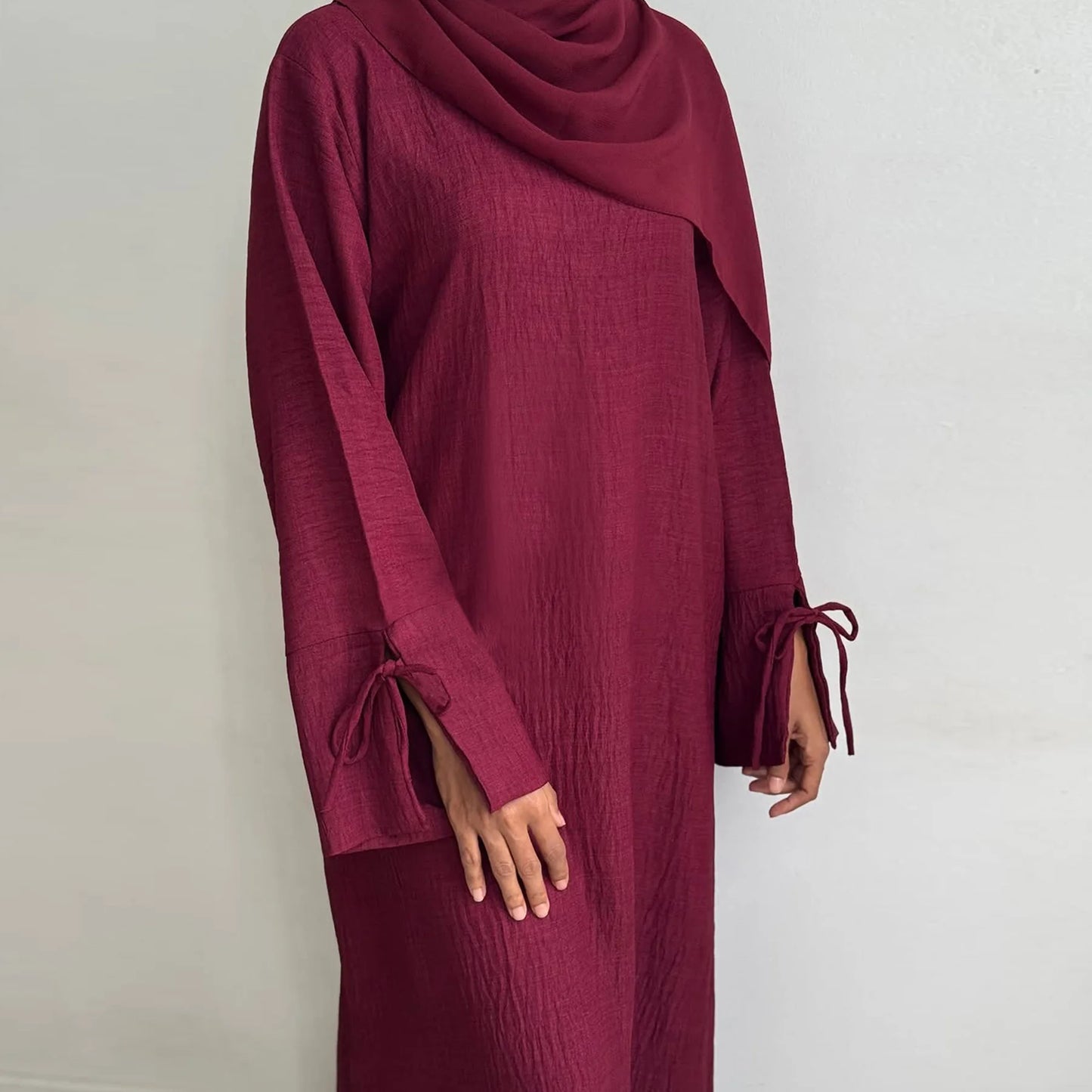 Loose Closed Abaya Dress for Women, Pullover Muslim Dress, Slit Cuffs, Casual Hijabi Outwear, Dubai Islamic Clothing, Ramadan
