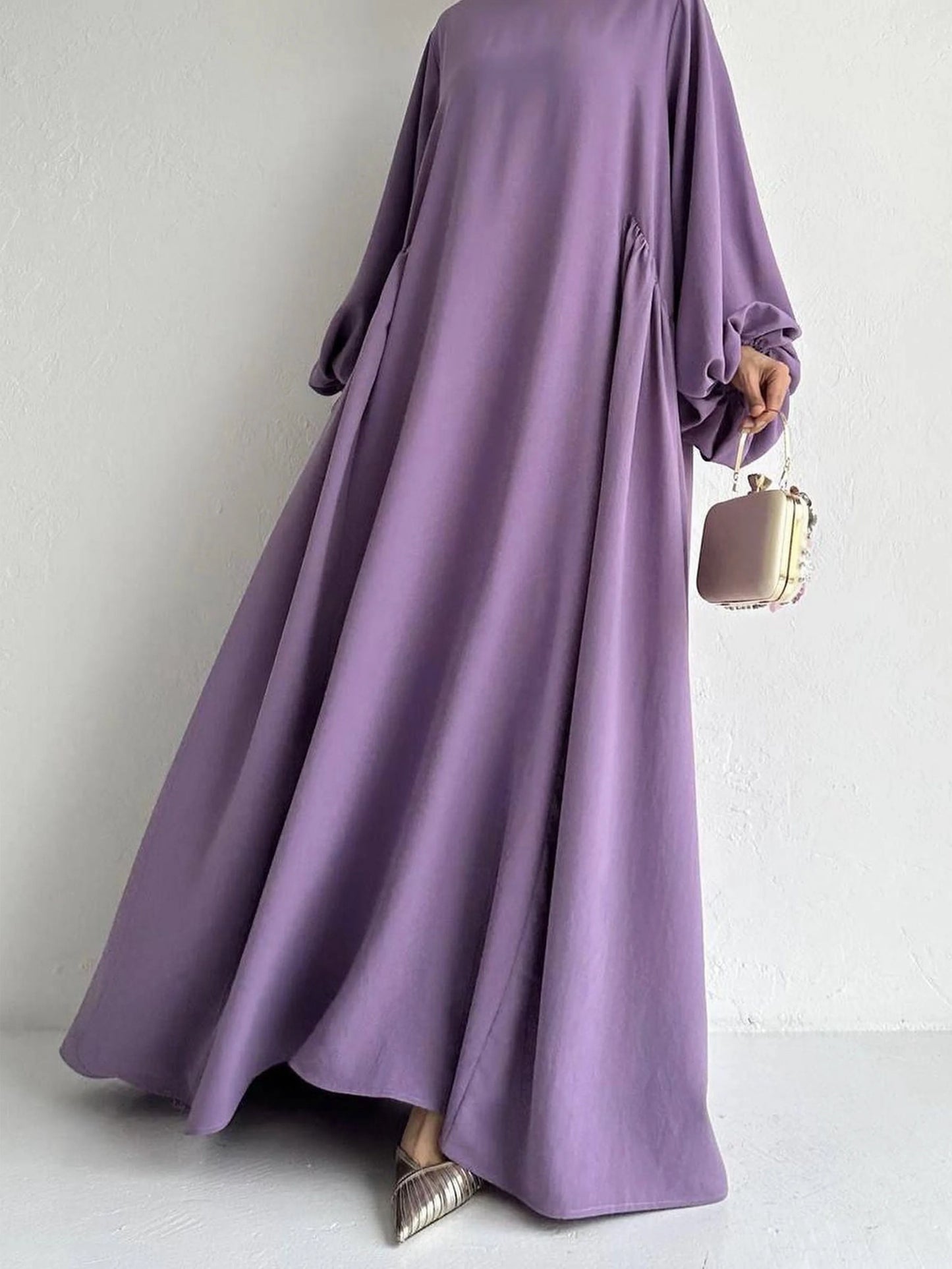 Elegant Crew Neck Maxi Length Dress.
