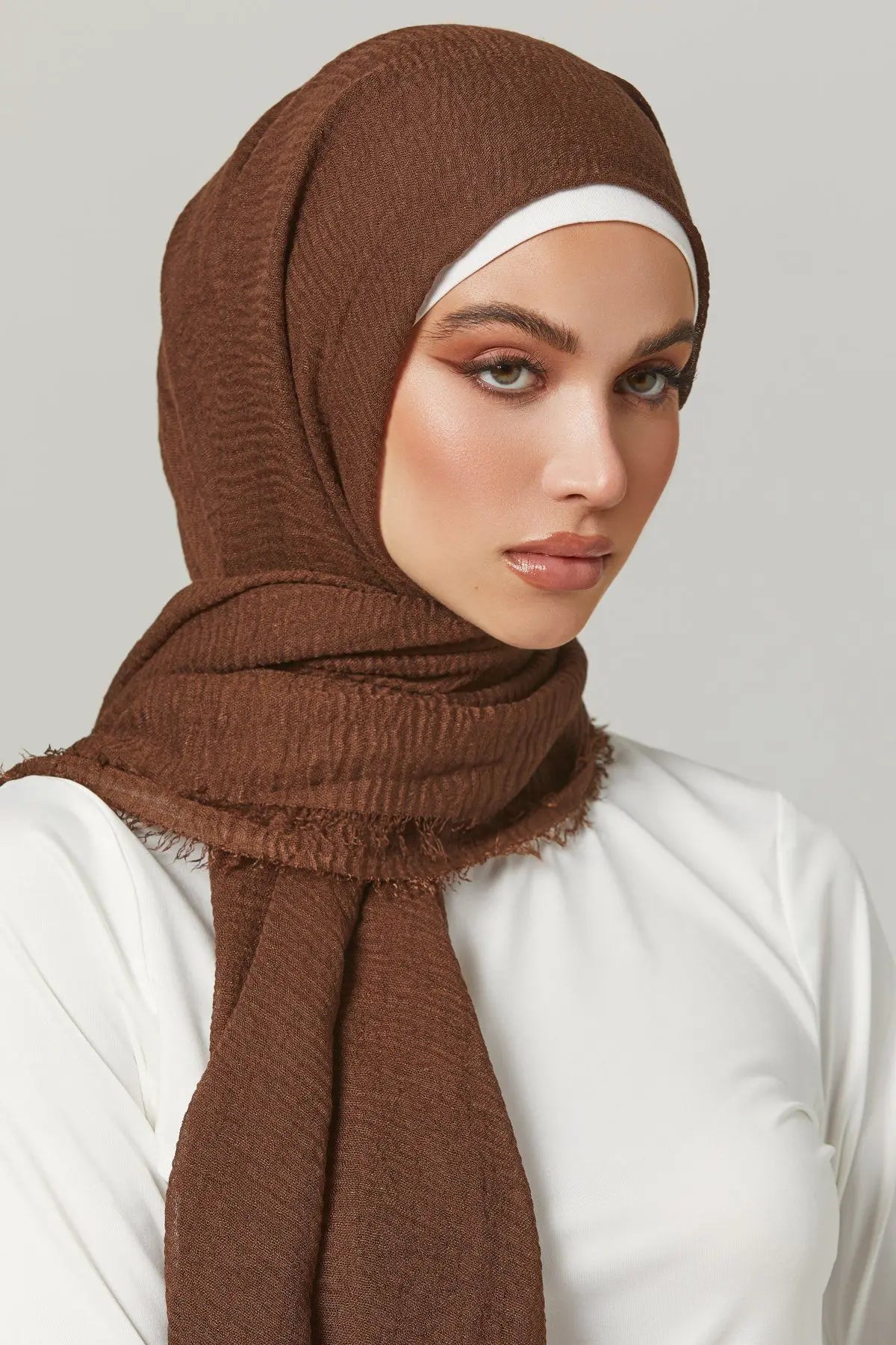Crinkle Hijab Scarf Soft Solid Cotton Head Scarves