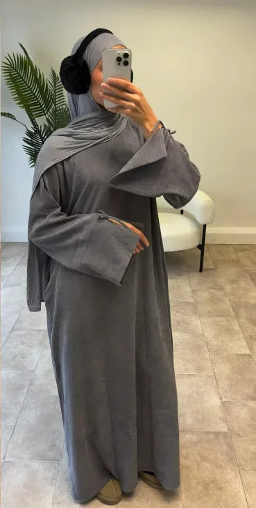 Bowknot Abaya Dress – Modest Robe with Pockets