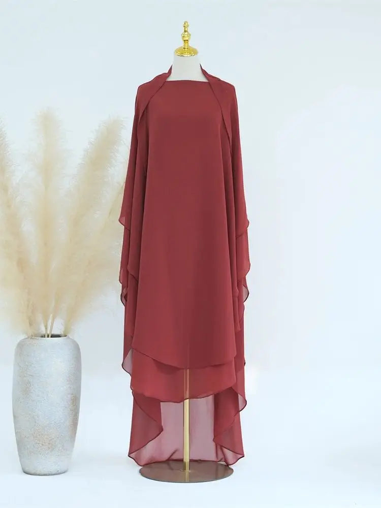 Dubai Chiffon Abaya Set