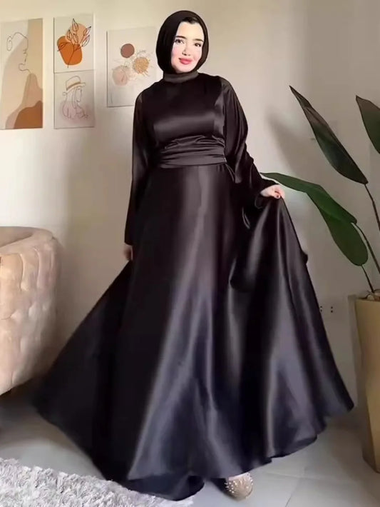 Flare Sleeve Abaya Dress with Sash – Modest & Elegant