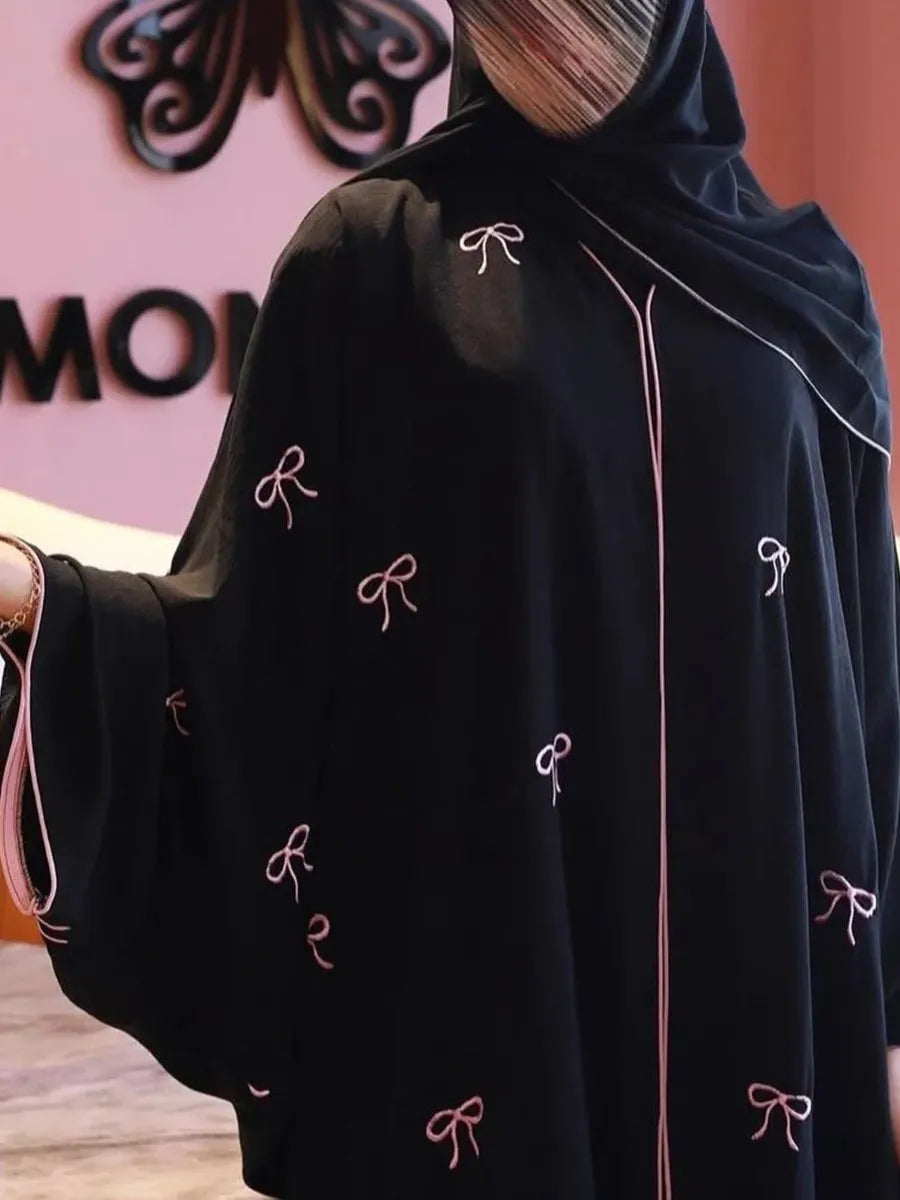 Dubai Luxury Bowknot Embroidery Abaya