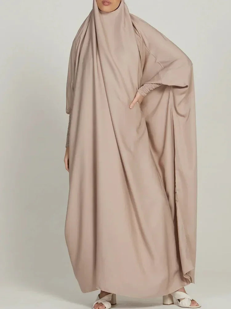 Ramadan Long Khimar Muslim One Piece Jilbab Dress Abaya Women Prayer Garment Saudi Arabic Prayer Dress Robe Burka Eid Niqab 2024