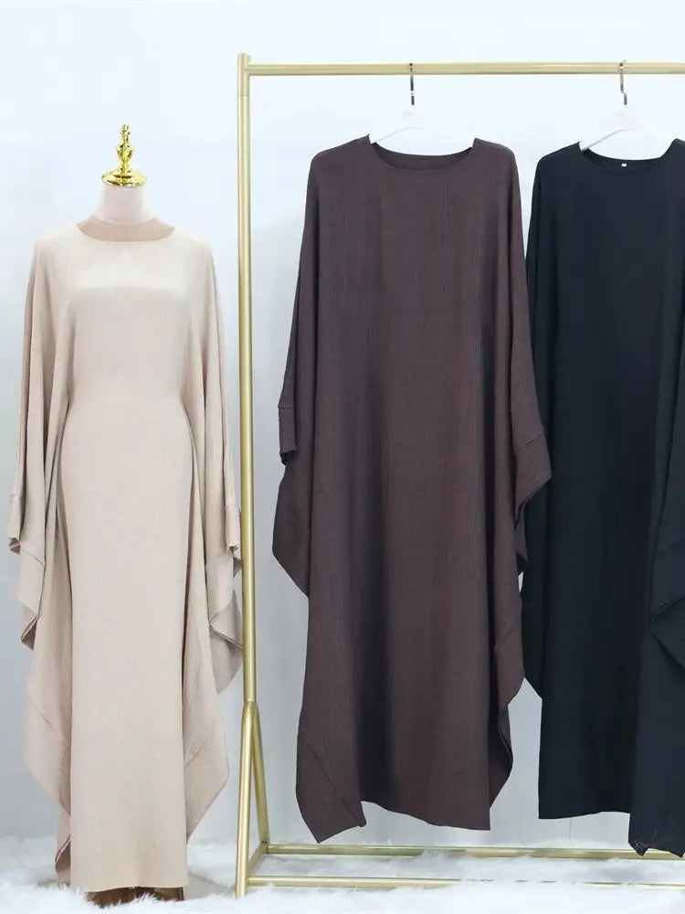 Ramadan Eid Dubai Linen Khimar Abaya Damen Muslim Maxi Dress Kebaya Kaftan Abayas For Women Caftan Robe Femme Musulmane Vestidos