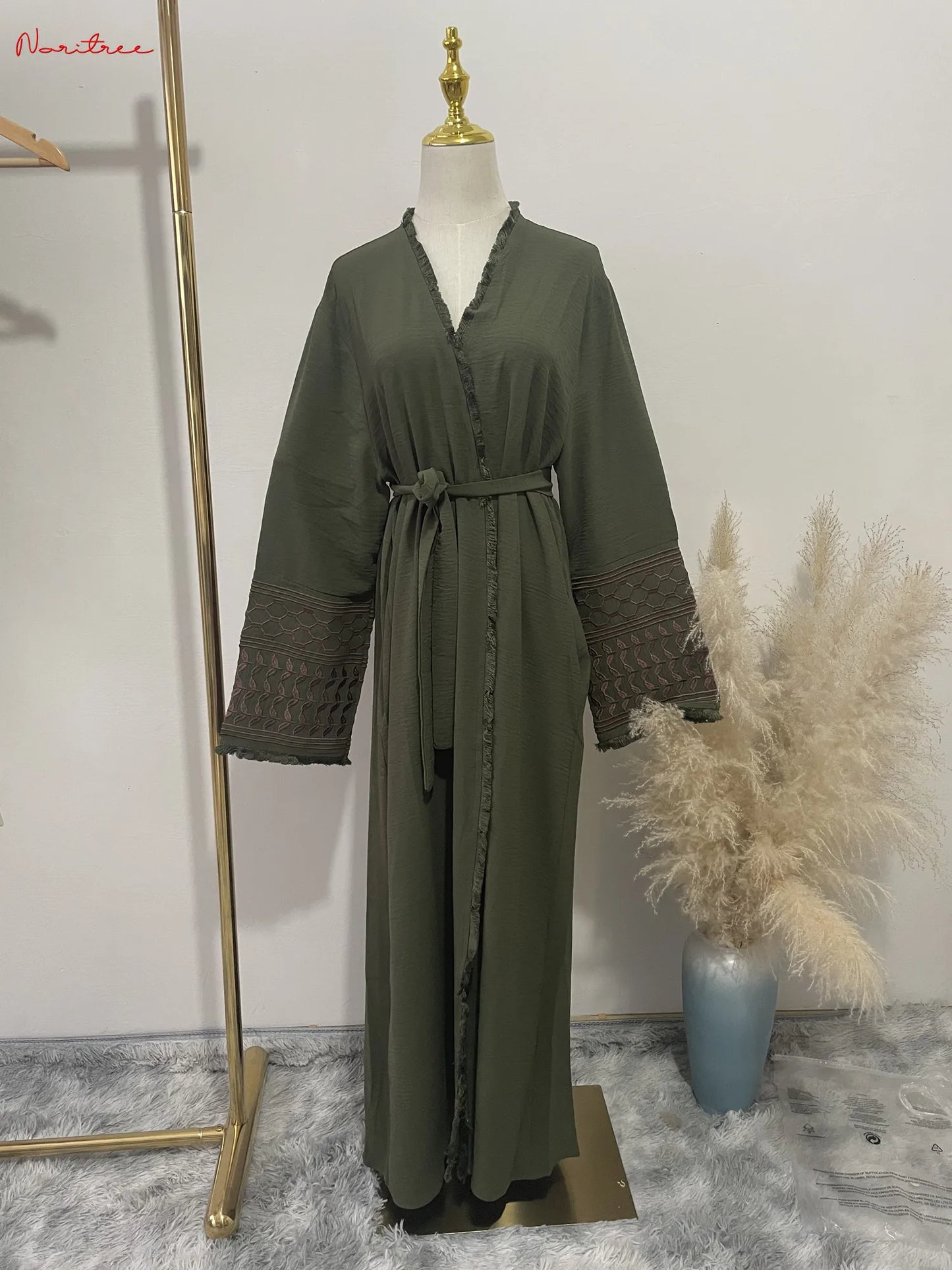 Fashion Embroidery Kimono Oversized Muslim Robe abaya syari female full length Taseel Muslim abaya Worship Service abayas wy1969