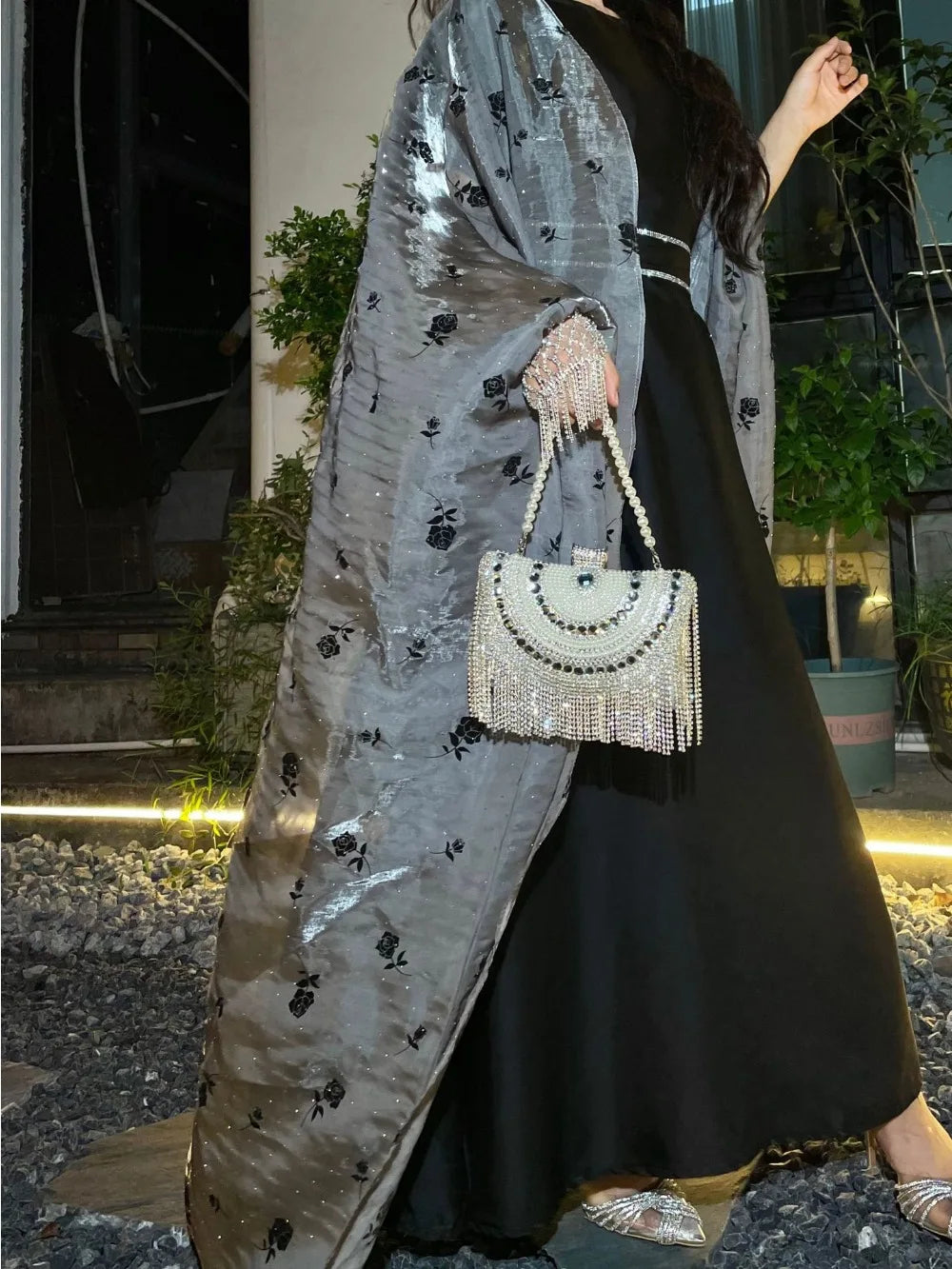 Women Party Dresses Flower Open Abayas 2025