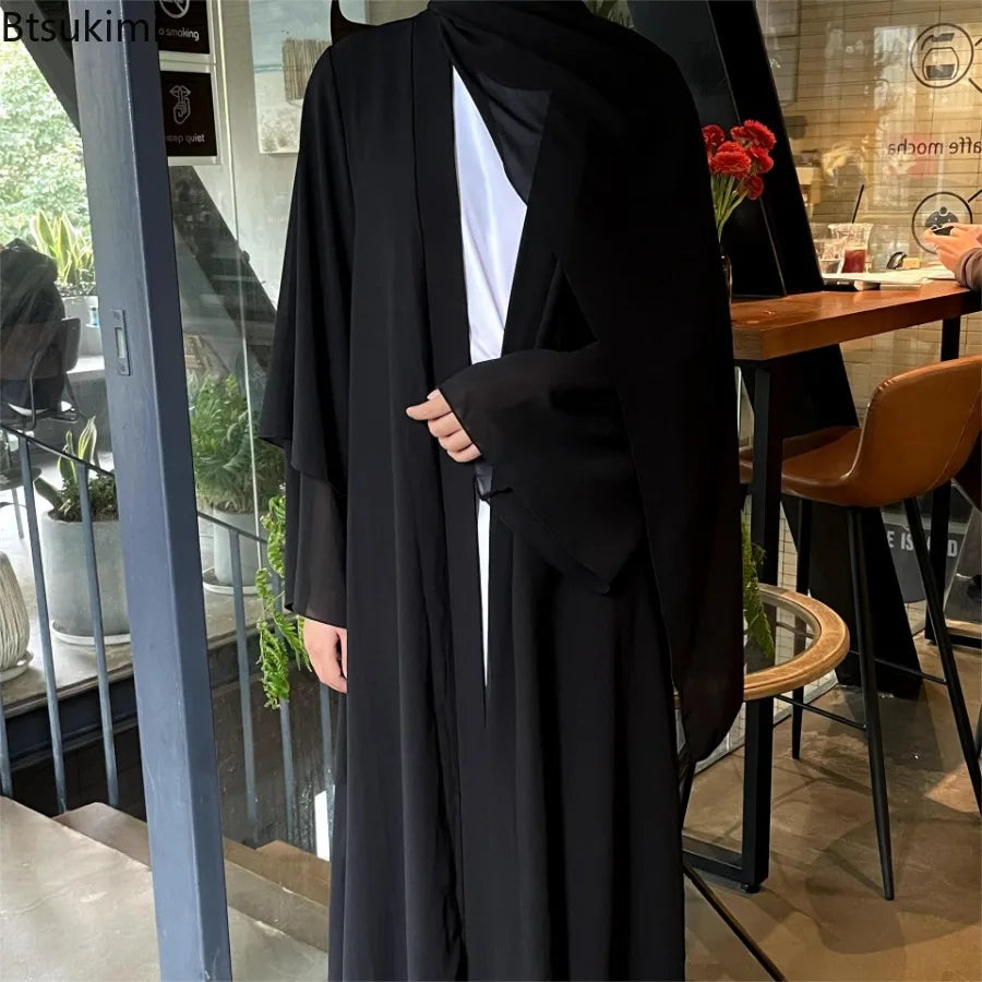 Chiffon Open Abaya with scarf