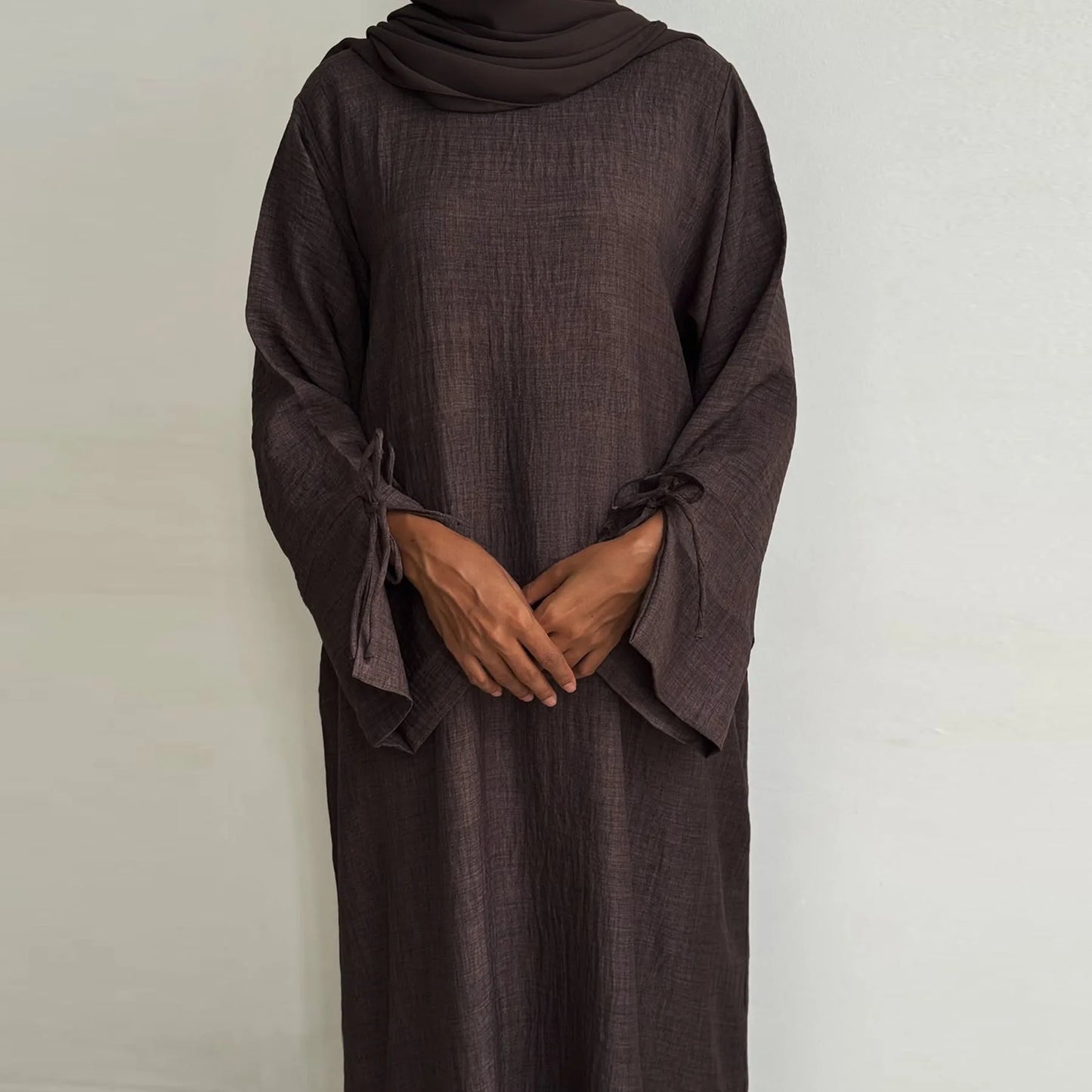 Loose Closed Abaya Dress for Women, Pullover Muslim Dress, Slit Cuffs, Casual Hijabi Outwear, Dubai Islamic Clothing, Ramadan