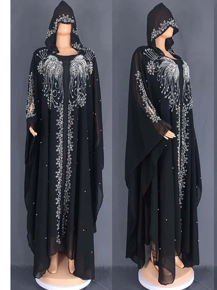 Bat Sleeve Abaya – Diamond Kaftan Dress, Dubai Morocco Style