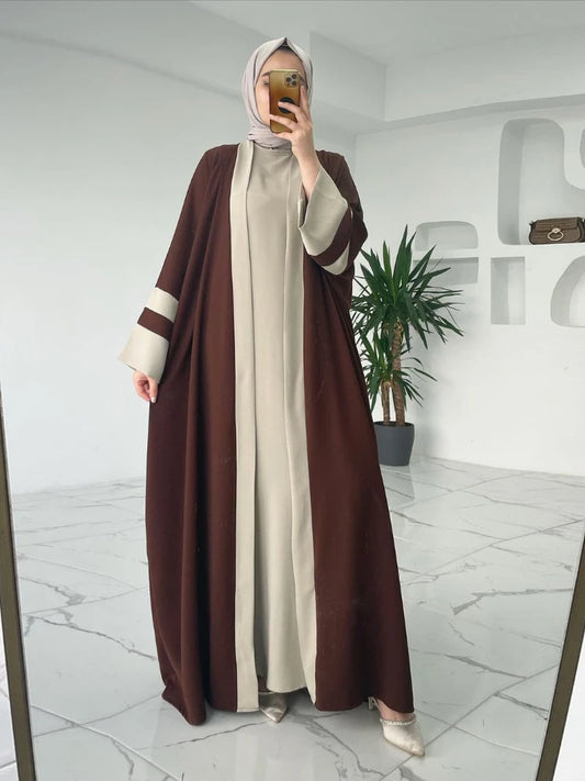 Contrast Open Abaya