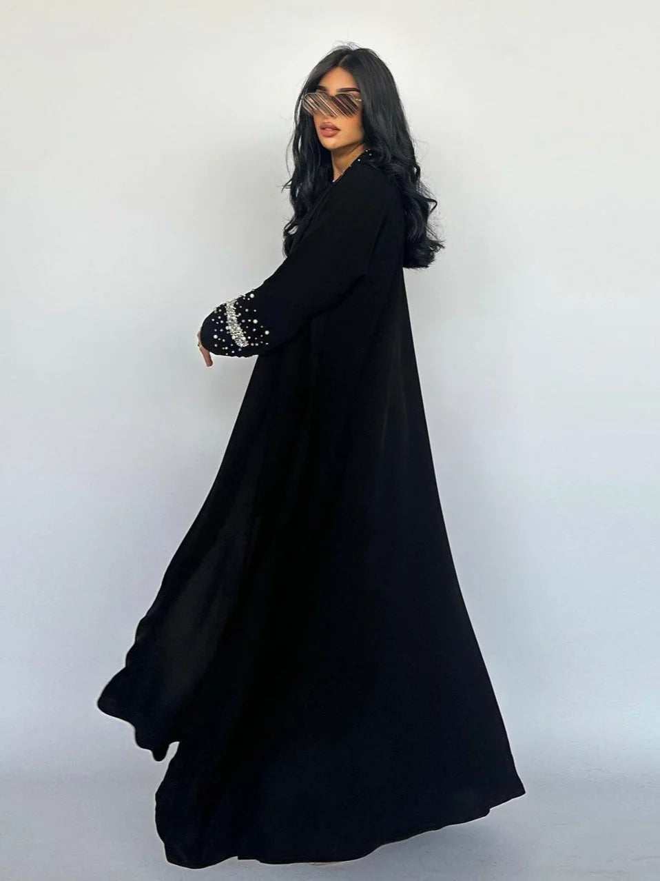 Diamond Pearls Abaya for Women with Scarf Abaya