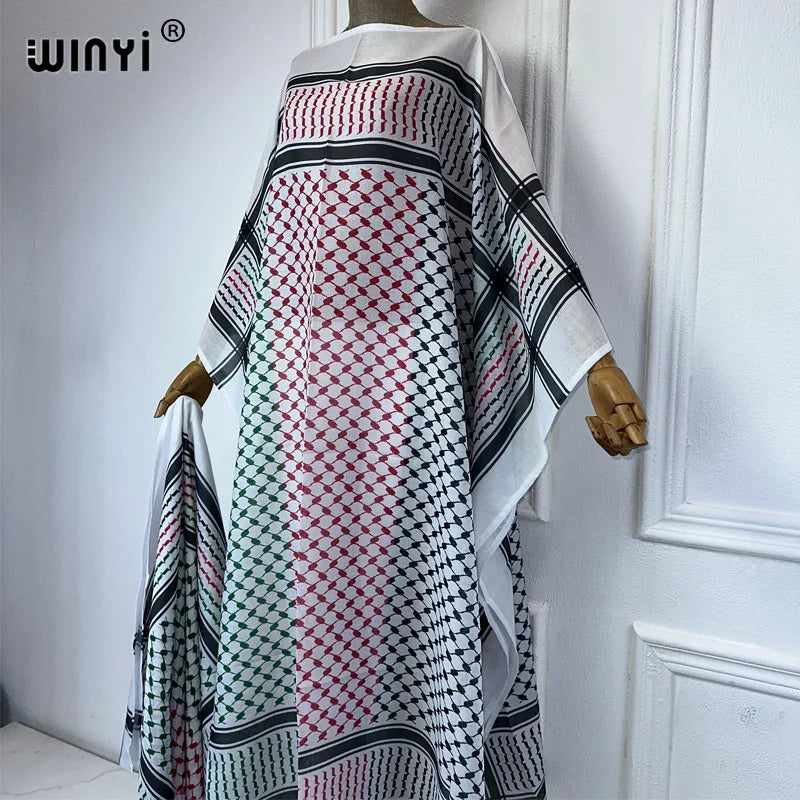 Luxury 2-Piece Abaya Set – Classic Kaftan Dress with Scarf, Dubai Streetwear