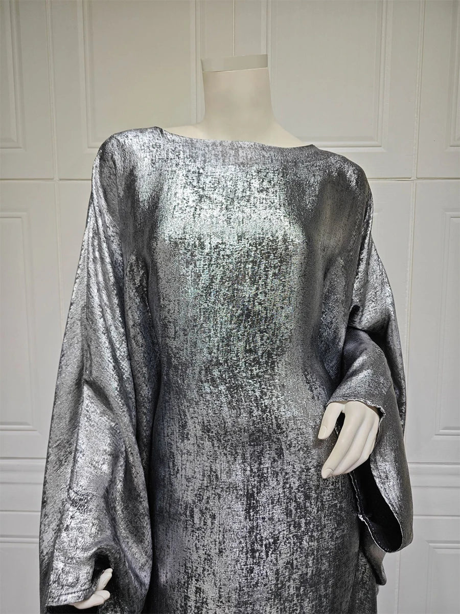 Siskakia Muslim Fashion Solid Abayas Bat Sleeve Elegant Casual Dress Kimono Maxi Kaftan Dress Abayas For Islamic Women Clothing