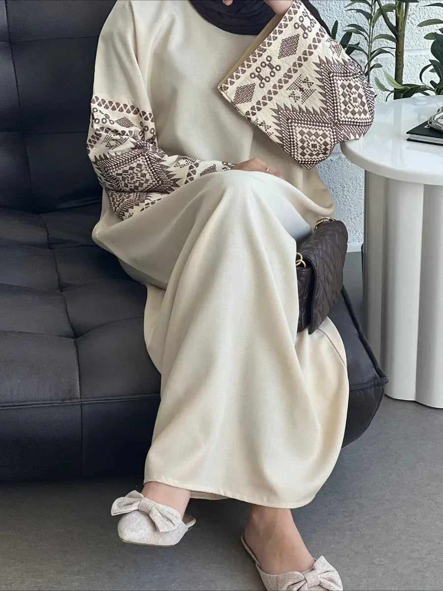Embroidered Abaya Kaftan – Long Robe Dress from Dubai & Morocco