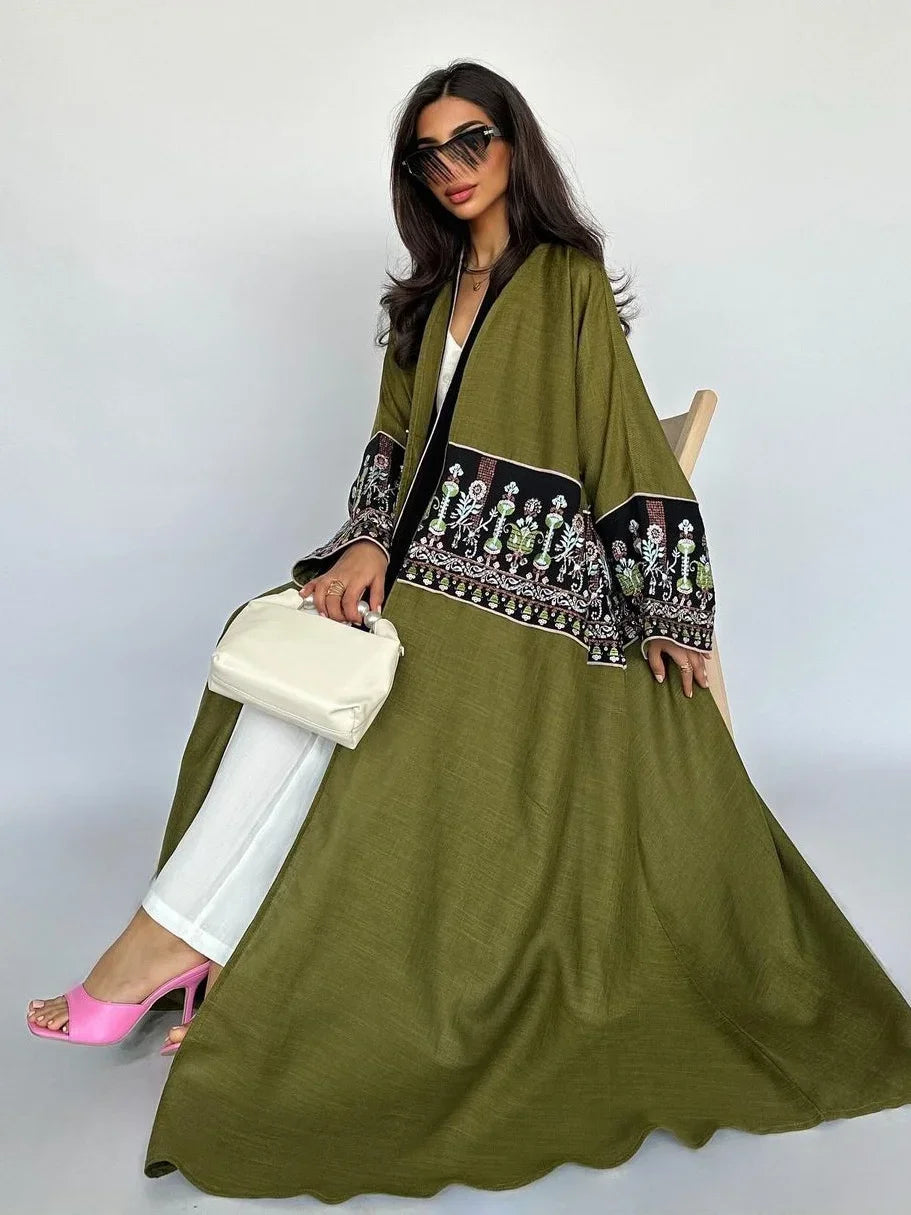 Embroidered Abaya Kaftan – Dubai Morocco Style