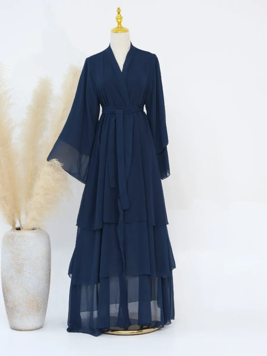 Morocco Abaya Chiffon 3 Layers Dresses