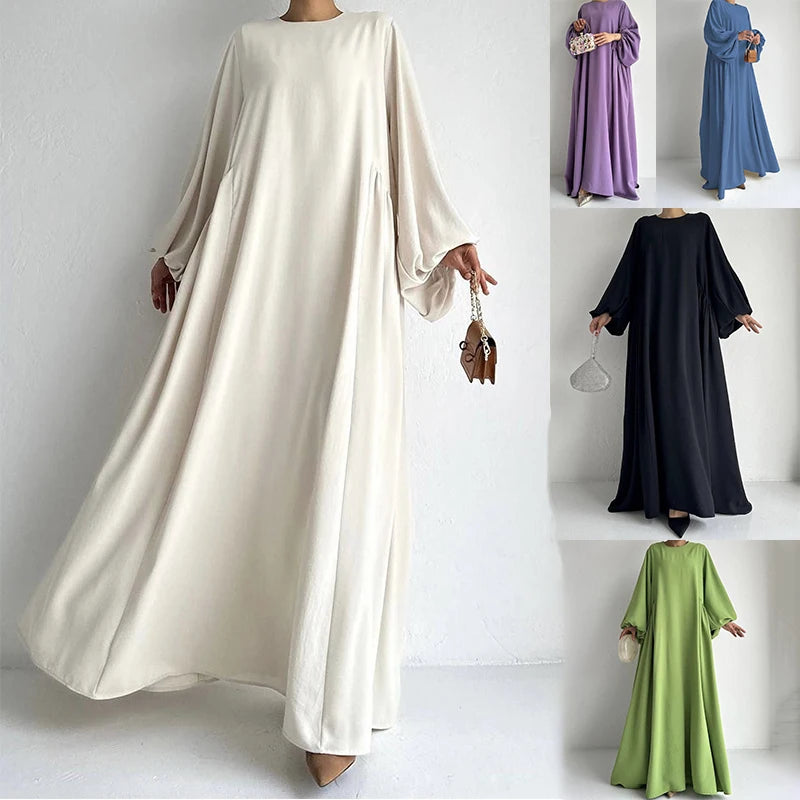 Elegant Crew Neck Maxi Length Dress.