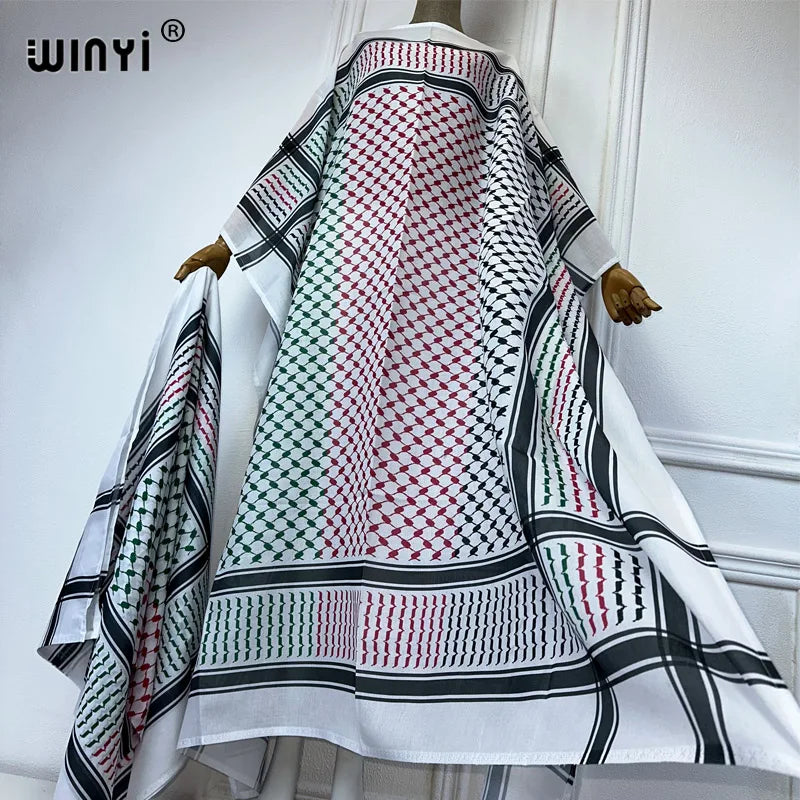 Luxury 2-Piece Abaya Set – Classic Kaftan Dress with Scarf, Dubai Streetwear