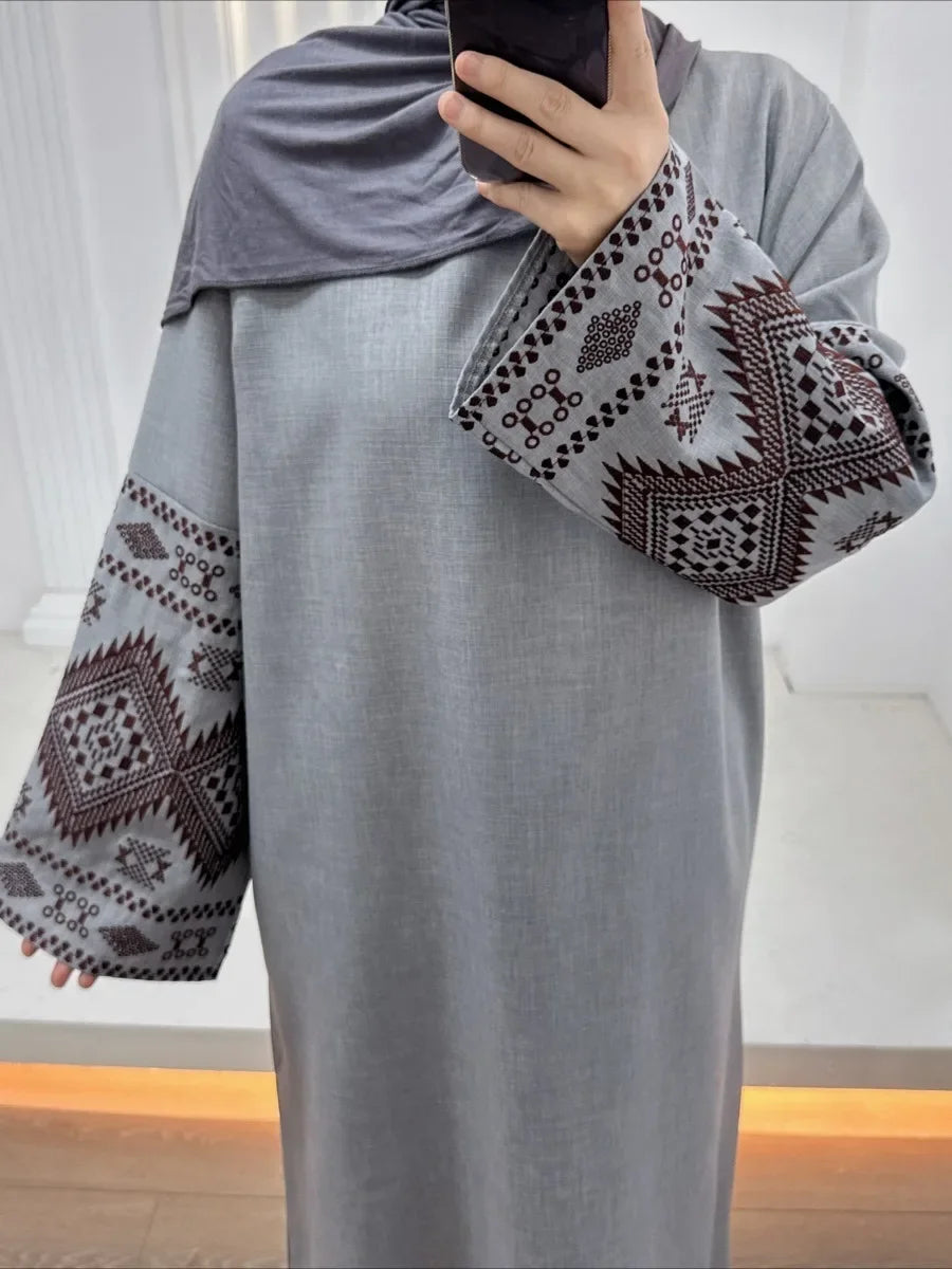 Embroidered Abaya Kaftan – Long Robe Dress from Dubai & Morocco