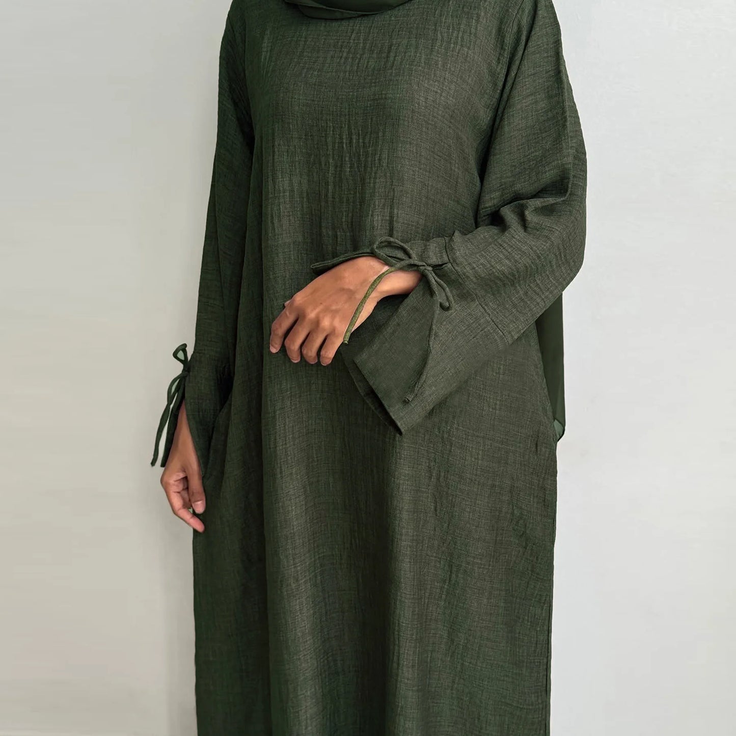 Loose Closed Abaya Dress for Women, Pullover Muslim Dress, Slit Cuffs, Casual Hijabi Outwear, Dubai Islamic Clothing, Ramadan