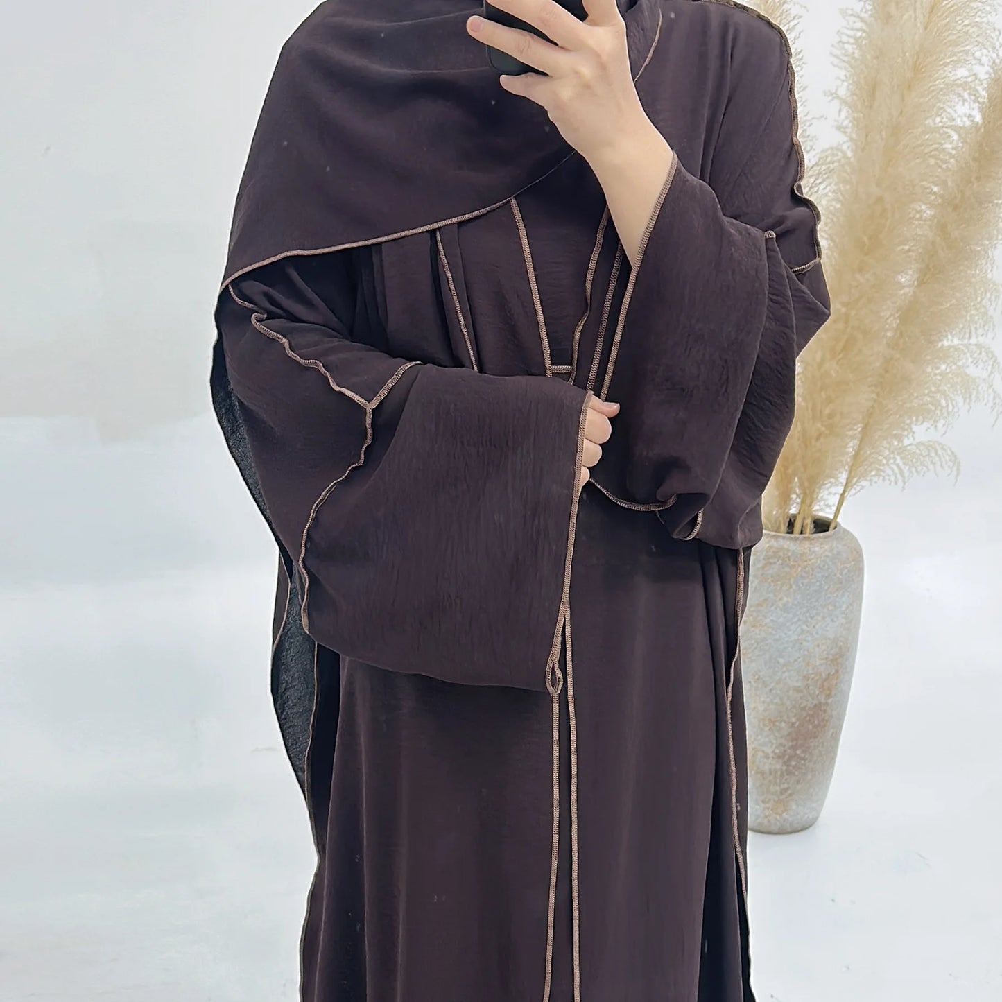 Dimond 3 Pieces sets Open Abaya