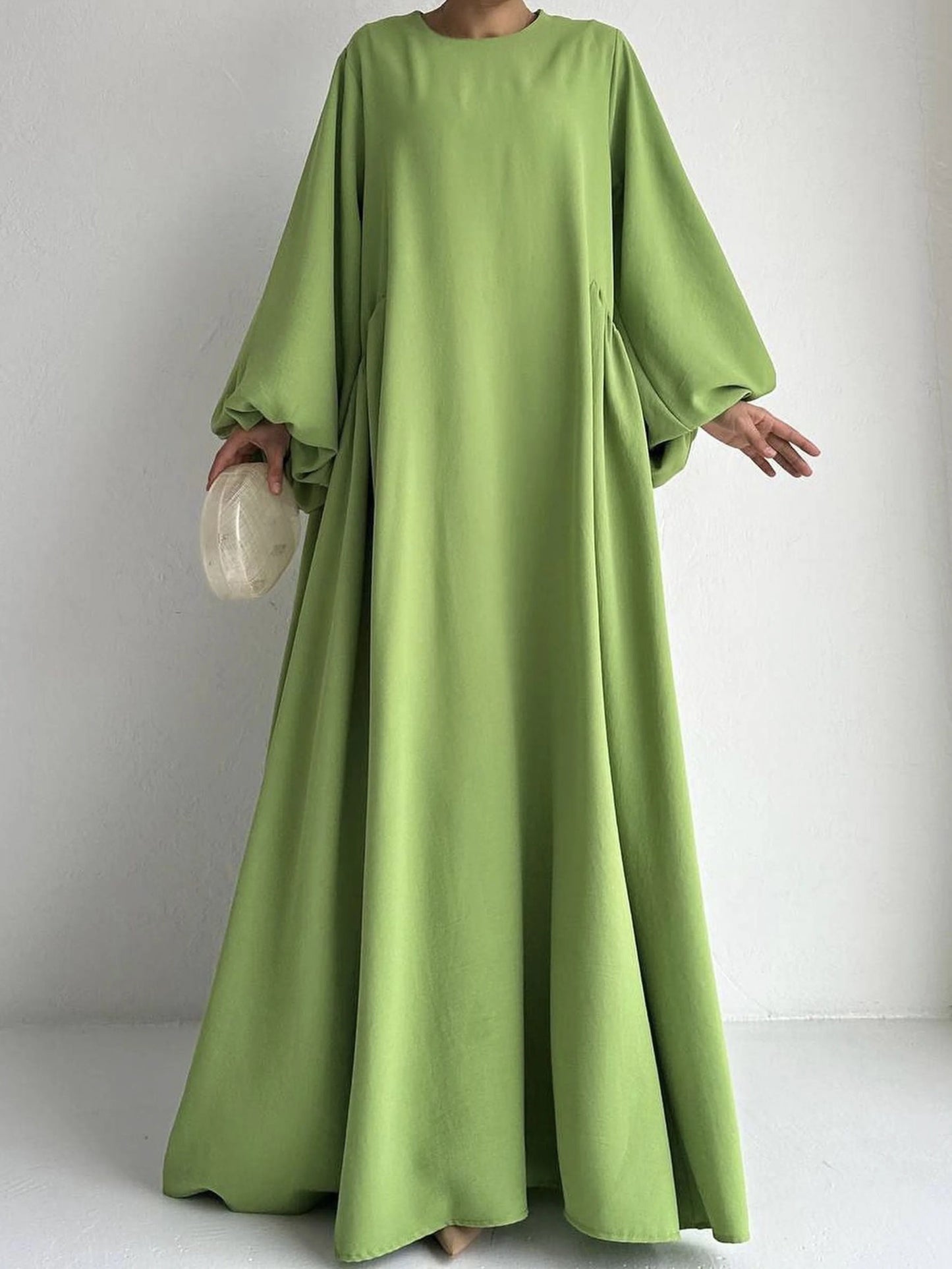 Elegant Crew Neck Maxi Length Dress.