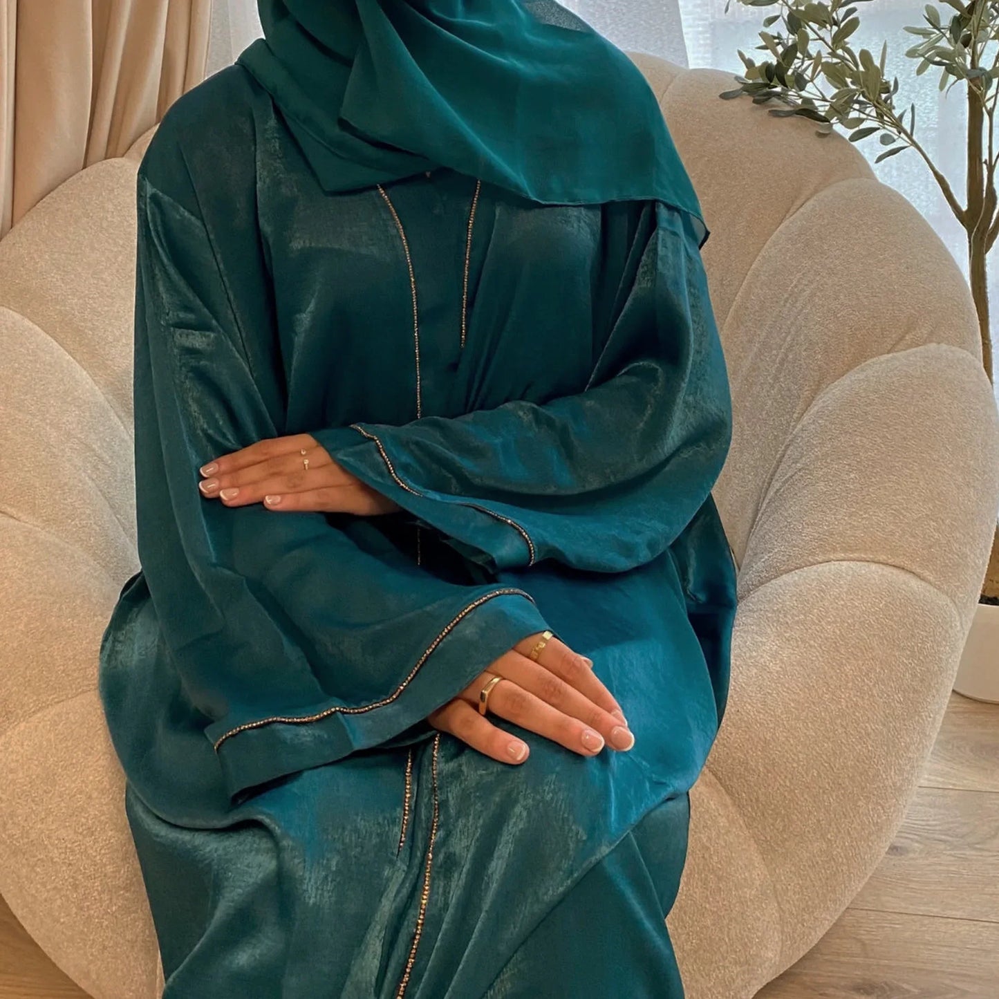 Dubai Satin Open Abaya