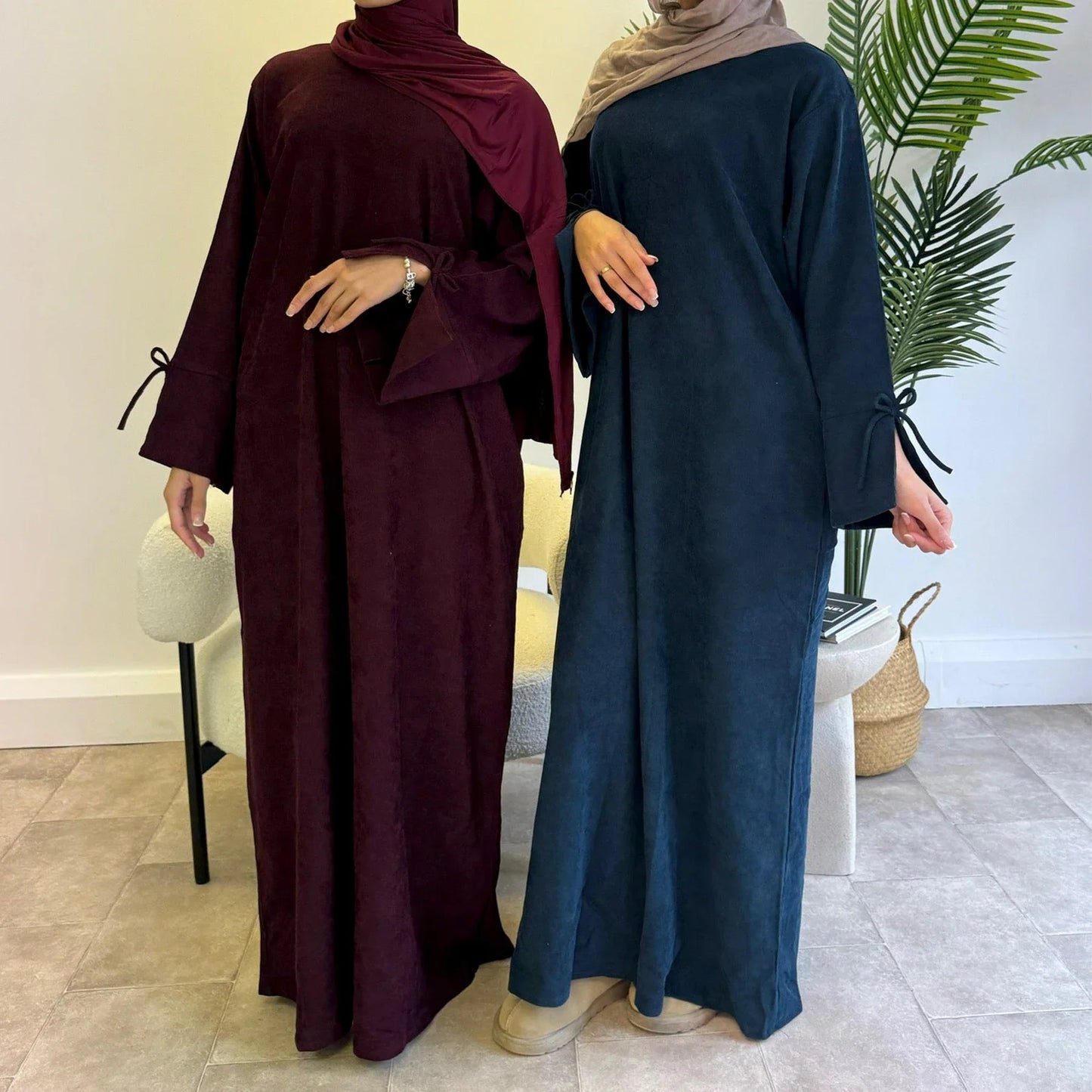 Bowknot Abaya Dress – Modest Robe with Pockets